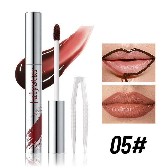 Lápiz delineador de labios mate desprendible de 2 ml, maquillaje pelable de larga duración a prueba de manchas para uso diario, eventos y citas formales, 5 colores disponibles, fácil aplicación y