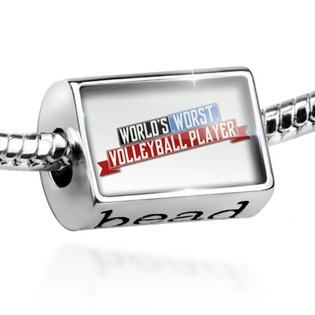 Bead Funny Worlds worst Volleyball Player Charm Fits All European (World's Best Female Volleyball Player)