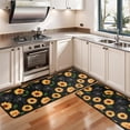 thumbnail image 3 of Kitchen Rugs Sets Of 2,Black Green Leaf Sunflower Pattern Anti Fatigue Kitchen Mat Rugs Non Slip Washable,Decorative Kitchen Floor Mats for Kitchen,Sink,Laundry,17"x47"+17"x47", 3 of 5