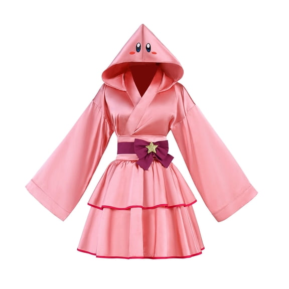 Halloween Hoodie Anime Kimono Dress for Teens,Cartoon Cosplay Costume with Star Belt,Halloween Party Outfit for Comic-Con & Carnival Stage,Size XS
