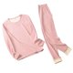 thumbnail image 1 of Gibobby Ropa interior deportiva Conjunto de capa base doble generador de calor de ropa interior térmica sin de color sólido para mujer（Rosa， XXXL), 1 of 4