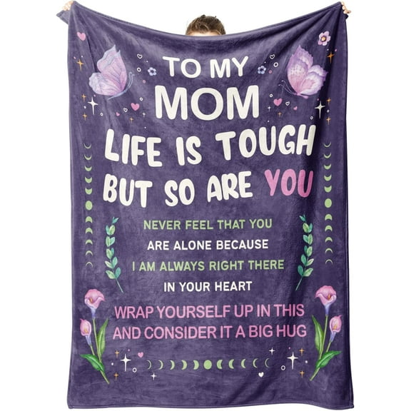 Mothers Day Blanket Gifts for Mom, Mom Birthday Gifts from Daughter Son, Best Moms Gift for Christmas, To My Moms Soft Flannel Throw Blanket, 60”x50”