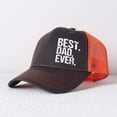thumbnail image 3 of BEST.DAD.EVER. Letter Embroidered Color Block Trucker Hat Unisex Adjustable Cotton Breathable Fashion Cap for Travel Daily Wear, 3 of 9