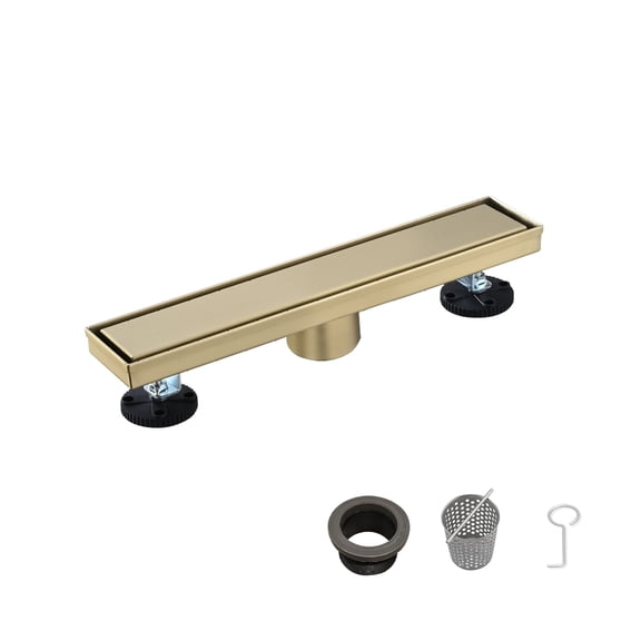 12 Inch Shower Drain with Removable Cover, 304 Stainless Steel Shower Floor Drain with Hair Strainer and Leveling Feet
