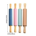 thumbnail image 3 of Binwennn Embossed Rolling for Cookies Dog 1pc Random Color 17inch Rolling Pin With Wooden Handles Silicone Rolling Pin Non Stick Baking Accessories Baking Roll Stable & Durable For Baking Pie Crust, 3 of 7