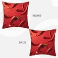 thumbnail image 3 of Susaid Floating Red Chili Peppers Print Velvet Throw Pillow Covers Home Art Deco Pillowcase Square Pillow Case Cushion Cover for Bed Sofa Living Room Car Indoor and Outdoor-20"x20", 3 of 8