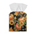 thumbnail image 2 of Psesaysky Thanksgiving Tissue Box Cover, Modern PU Leather Square Tissue Box Holder for Creative Decorative, Ideal for Bathrooms/Office/Car/Nightstand/Dining Table, Pumpkin Sunflower, 2 of 7