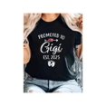 thumbnail image 1 of Promoted to Gigi Est 2025 Funny First Time Mother's T-Shirt - 100% Women's Casual Tee with Heart & Footprint Design, Everyday Tee | Playful Print Tee | 100% Shirt, Cute T Shirts, 1 of 7