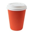 thumbnail image 5 of Restaurantware 12 oz Coffee Cups with Lids Pack of 20 Ripple Wall Insulated Paper Cups, Disposable, For Hot Beverage With Built-In Insulation Non-Slip Grip For Coffee Shop Takeaway, 5 of 11