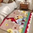 thumbnail image 4 of Ladybug Gnome Area Rugs 3x5 ft Country Summer Rustic White Yellow Daisy Floral Wood Grain Washable Rug Non Slip Indoor Carpet Absorbent Floor Mat for Living Room Bedroom Dining Room, 4 of 9