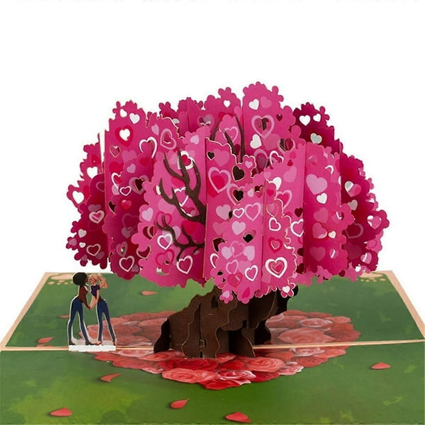 Valentine's Day Pop Up Card, 3D Greeting Card for Valentines Day, Wedding, Anniversary, Engagement, for Man Woman D