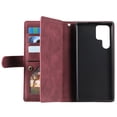 thumbnail image 4 of ELEHOLD Multi-Functional Wallet Case for Samsung Galaxy S23 Ultra, 9 Card Slots Zipper Pocket Wriststrap Stand Function Premium Leather Shockproof Purse Case for Samsung S23 Ultra, Winered, 4 of 7