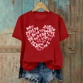 thumbnail image 4 of FDGIU Women's Valentine's Day Short Sleeve Shirt - Cute Heart Print Crew Neck Soft Casual Summer Top, 4 of 6