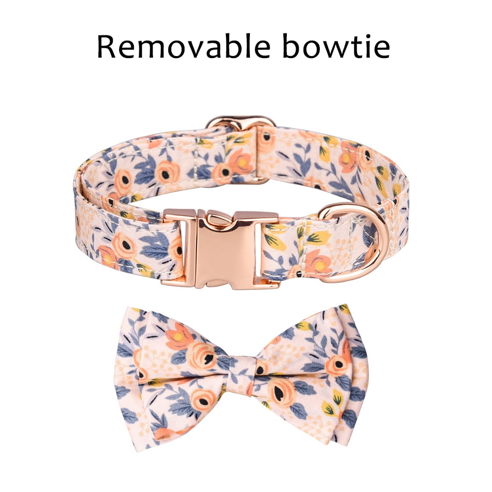 Dog Collar Flower, Cute Blue Dog Collars with Flower, Adjustable Cotton