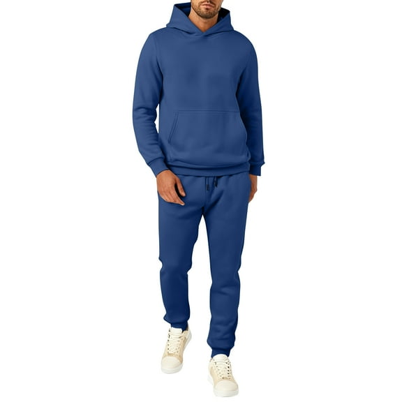 Mens Sweatsuit 2 Piece Set Hoodies And Sweatpants Sets 2025 Casual Jogging Gym Sweat Suits Athletic Tracksuit Outfits Royal Blue S