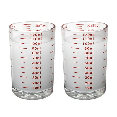 

2pcs Household Measuring Cup Glass Measuring Cup Kitchen Baking Milk Cup 120ml