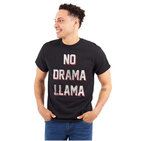 No Drama Llama Alpaca Chill Relaxed Plus Size Crewneck Graphic Tee Shirt Brisco Brands 2X