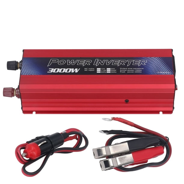 Inversor de corriente, inversor de corriente para automóvil Onda sinusoidal Convertidor para automóvil W Inversor de corriente Compacto y liviano NikouMX herramienta