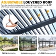 thumbnail image 2 of MELLCOM Pergola Louvered 10x20, Aluminum Hardtop Pergola with Adjustable Roof for Sun & Rain Shade, Outdoor Gazebo with Integrated Drainage System, Modern Rustproof Patio Canopy Carport, 2 of 7