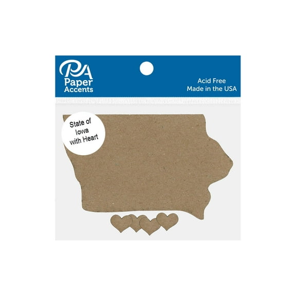 Chip Shape 4pc State of Iowa w/ Heart Nat