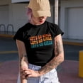 thumbnail image 2 of Let's Go Girls, Expression to Perk Up Your Friends, Groovy Retro Wavy Text Merch Gift, Navy Blue T-Shirt, Medium, 2 of 5