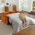 thumbnail image 2 of Lunale Convertible Sofa Bed with USB, 55" Loveseat Sleeper for Living Room, Apt, Orange Velvet, 2 of 10