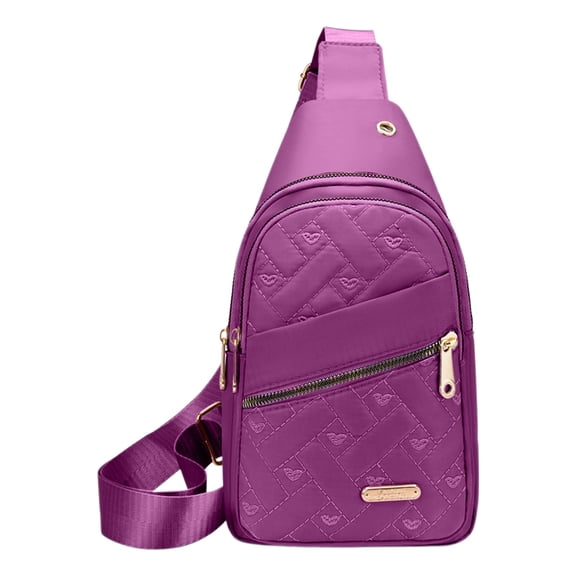 Small Sling Bags for Women,Crossbody Sling Backpack,Multi-Pocket Daypack With Earphone Cutout for Travel Outdoor Hiking,Everyday Outfits,Purple