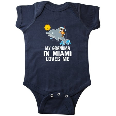

Inktastic Grandma in Miami Florida Loves Me Gift Baby Boy or Baby Girl Bodysuit
