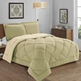 thumbnail image 1 of Mocassi Reversible 3-Piece Comforter Set with Matching Shams, Two Colors in One for Ultimate Versatility and Style, Full/Queen, Sage/Cream, 1 of 5