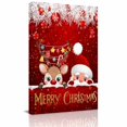 thumbnail image 2 of Canvas Wall Art, Red Christmas Framed Canvas Prints for Living Room Bedroom, Santa Claus Deer Snowflake Pine Branches Ball Gallery Wrapped Wall Decor for Home Office, Gifts, 12"x16" Ship Next Day, 2 of 9