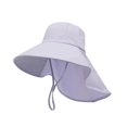 thumbnail image 3 of Sombrero de pescador de ala ancha para hombre y mujer con solapa para el cuello para acampar, caminar y hacer mochilerismo Púrpura, 3 of 9