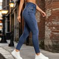 thumbnail image 5 of PYGNJK Women's Denim Jeans High Waist Skinny Stretch Slim Fit Casua Long Jean Pants with Pockets, 5 of 5