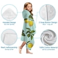 thumbnail image 7 of Yellow Lemon Fruit Flowers LightBlue Pattern Hooded Bath Towel，60"x35" for Ages 3 To 12 Kids, Quick Dry Lightweight Soft Microfiber Hood Beach Towel Cover Up for Kids, 7 of 7