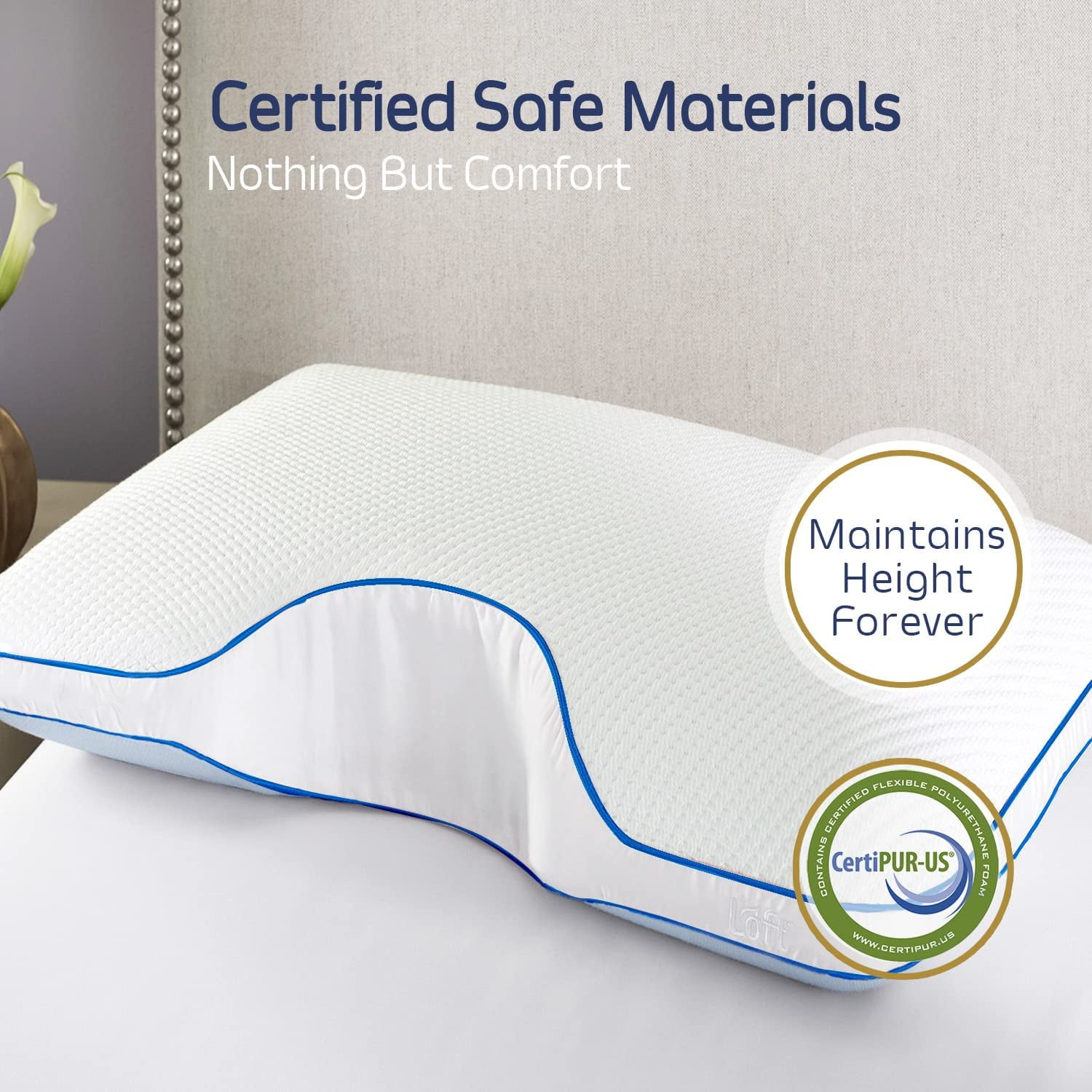 Nestl Side Sleeper Molded Gel Memory Foam Pillow – 30 x 20 In. Reversible, Tencel-Covered, Foam Pillow – Perfect for a Side Sleeper, Firm Cooling on 1 Side, Softer on the Other -Queen