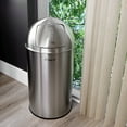 thumbnail image 2 of Elama 50 Liter Large 13 Gallon Push Lid Stainless Steel Cylindrical Home and Kitchen Trash Bin in Matte Silver, 2 of 6