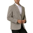 thumbnail image 4 of INSPIRE CHIC Houndstooth Blazer for Men's Classic Fit Business Two Button Plaid Sports Coat, 4 of 6