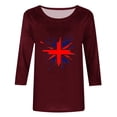 thumbnail image 3 of Chemises pour Femmes Blouses à Manches 3/4 pour Femmes Chemise à Imprimé Vintage Décontractée Blouse à Manches 3/4 à Col Rond Tunique Bohème, Blouses pour Femmes, Blouses pour Femmes, 3 of 4