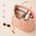 thumbnail image 3 of Women Striped Canvas Tote Bag, Large Capacity Beach Handbag, Casual Shoulder Shopping Bag, 3 of 5