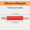 thumbnail image 3 of 12 Inch Silicone Rolling Pin for Kids Non-Stick Surface Wooden Handle \u2026, 3 of 7