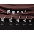 thumbnail image 4 of Sterling Silver Cubic Zirconia CZ Stud Earrings 3MM-8MM, Hypoallergenic Earrings, Next Level Jewelry, 4 of 5