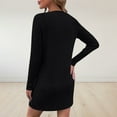 thumbnail image 5 of Meichang Quarter Zip Ribbed Knit Pullover Dress for Women V Neck Long Sleeve Short Sweater Dresses Fall Loose Fit Cocktail Party Mini Dresses, 5 of 8