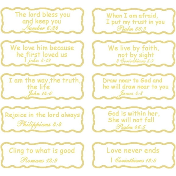 200Pcs Bible Verse Gold Foil Stickers Jesus Faith Stickers Christian Religious Inspirational Labels 2.5×0.78 inches