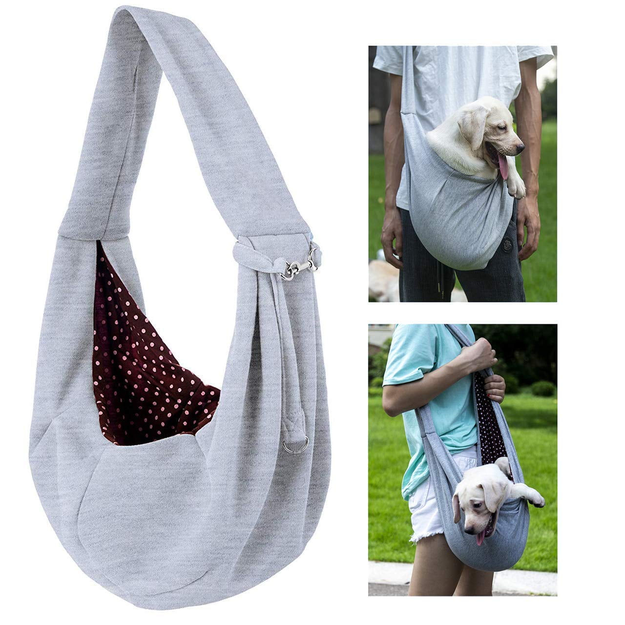 gray Suitable for Puppy Small Dogs Pouch Shoulder Carry Tote Handbag CUBY Dog and Cat Sling Carrier Soft Pouch and Tote Design