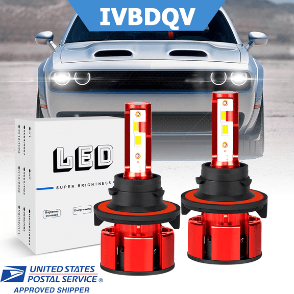 For Dodge Challenger 2009-2014 LED Headlight H13/9008 High Low Beam Bulbs 2Pcs 6000K Super White