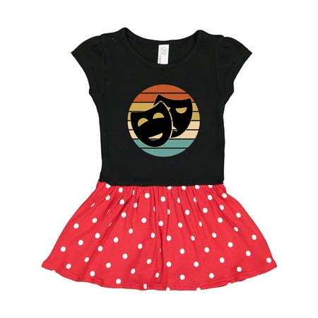 

Inktastic Theater Masks Acting Retro Sunset Gift Toddler Girl Dress