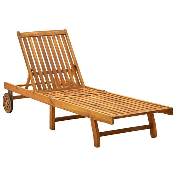 vidaXL Patio Lounge Chair Outdoor Sunbed Poolside Sunlounger Solid Wood Acacia
