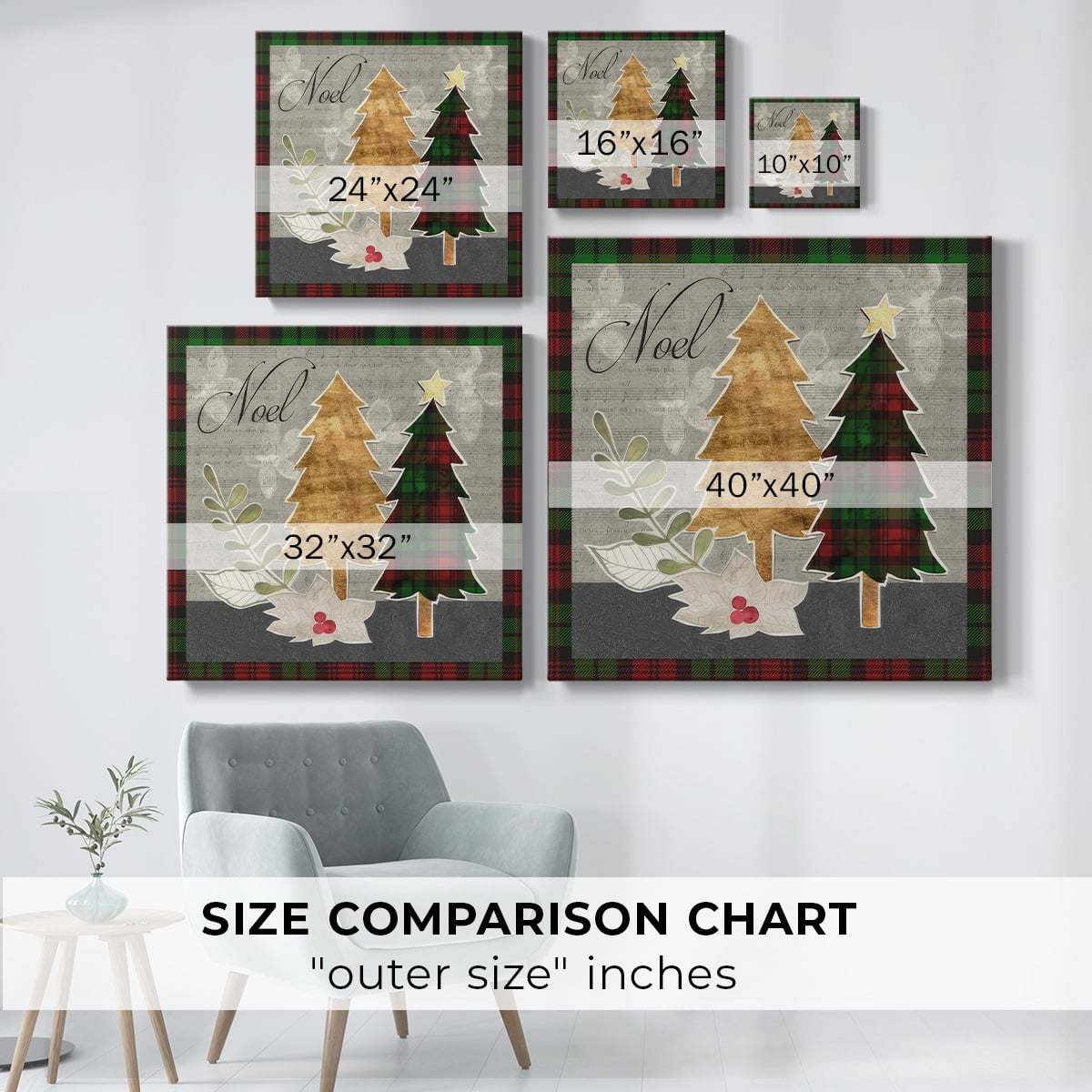 Collaged Christmas Collection B- Gallery Wrapped Canvas