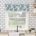 thumbnail image 4 of Thanksgiving Valances for Windows Blue Pumpkin Floral Country Starfish Shell Rod Pocket Curtain Valance Window Treatment Short Curtains for Kitchen Living Room, 42"x18", 4 of 5