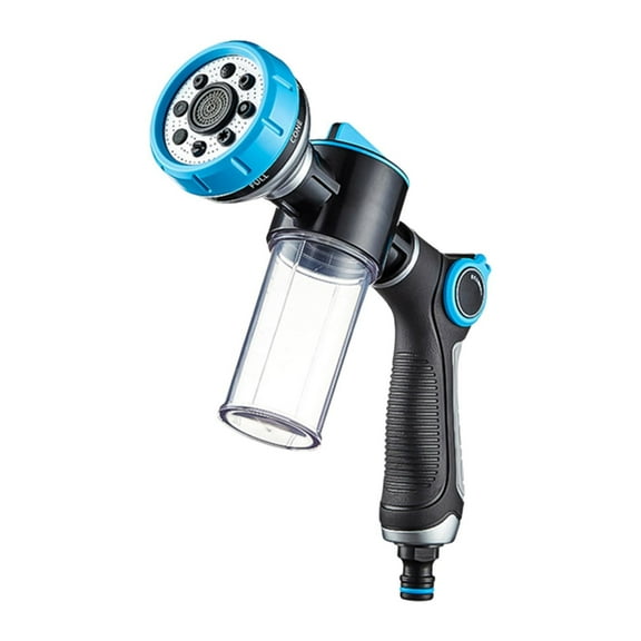 Moyitang Garden Hose Nozzle with Soap Dispenser Versatile Adjustable 8 Spray Patterns