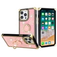 thumbnail image 3 of For iPhone 15 Pro Passion Hearts Bling Glitter Floral Ring Stand Case Cover - Pink, 3 of 3